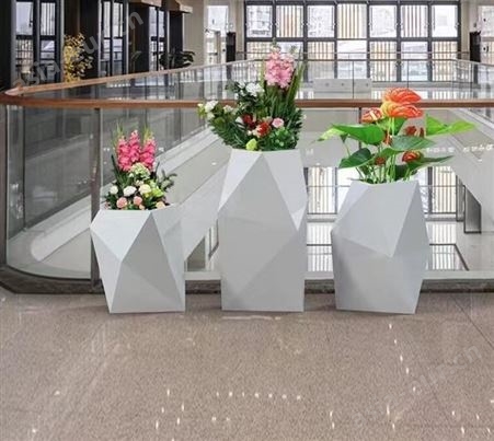 购物中心商场花盆 酒店大厅花钵 玻璃钢异形花盆定制