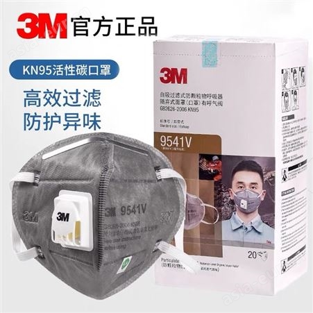 3M9541v一次性活性炭口罩9542v防异味油漆雾霾装修kn95活性炭口罩