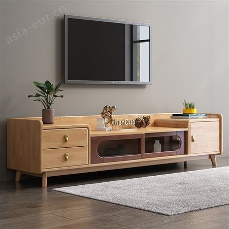 搏德森全实木电视柜现代简约小户型客厅储物柜北欧橡木地柜家具