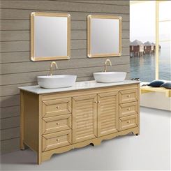 百和美全铝浴室柜 落地式组合卫浴柜 美式卫生间洗漱台洗脸台带镜子