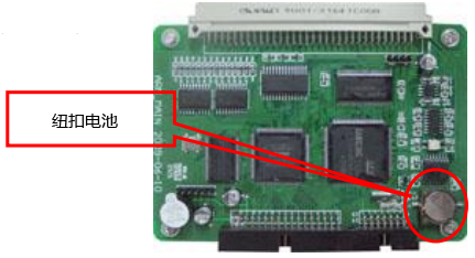 电池在SWP-ASR300无纸记录仪主机板上的位置